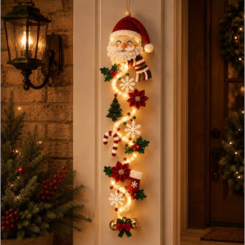 Wall Decor Lighting Tree - Adorno navideño luminoso para puertas, modelo