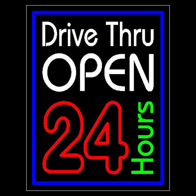 Decor Lighting Opening Hours - Letrero de neón Drive Thru Open,