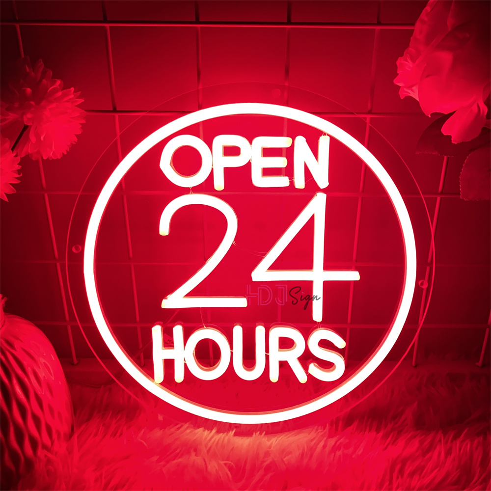 Decor Lighting Opening Hours - Letreros Led de neón abiertos 24