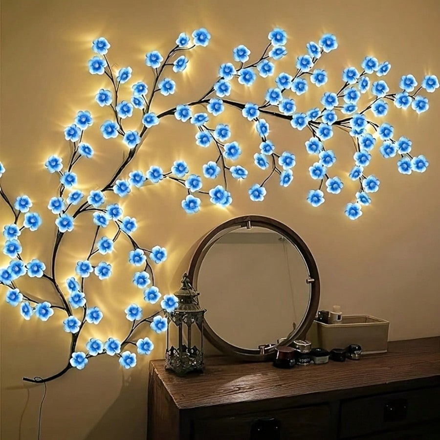 Wall Decor Lighting Tree - 1 unidad de luces LED azules