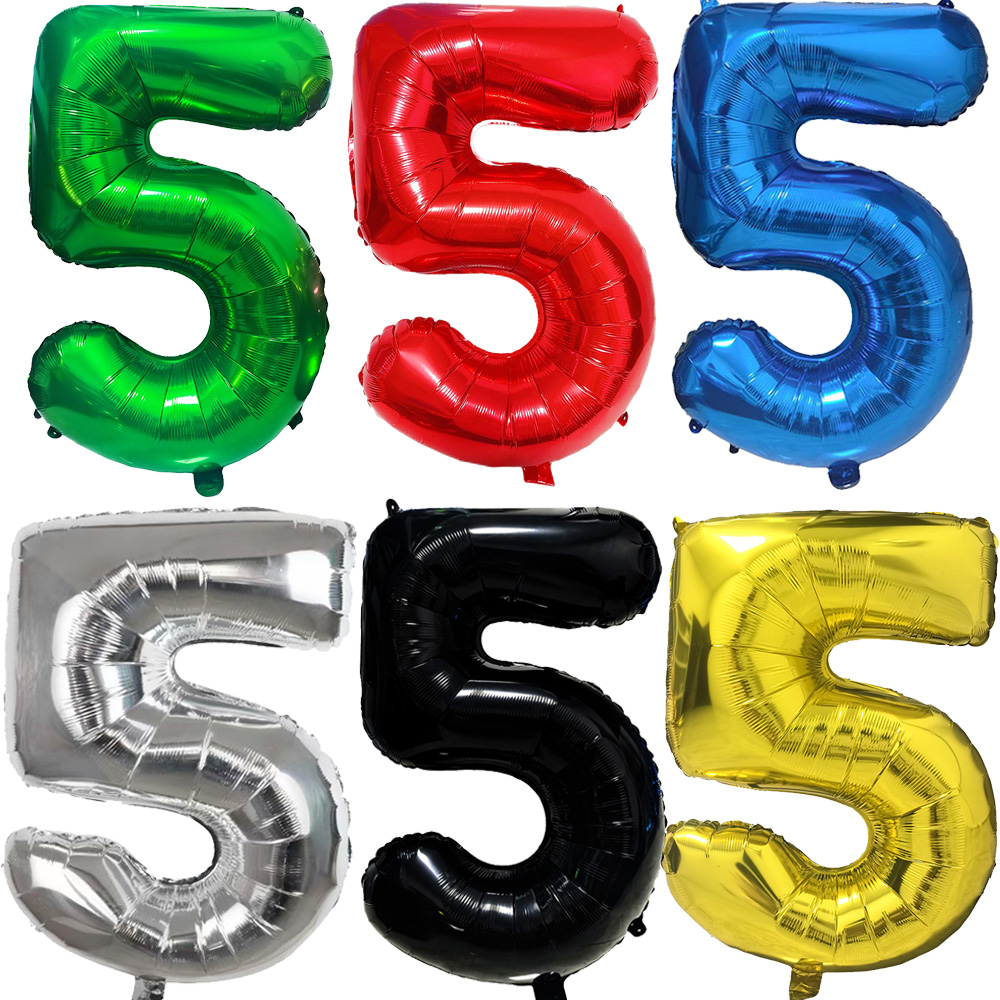 Lighting Mcqueen Birthday Decor - Globos multicolores con números grandes, 5