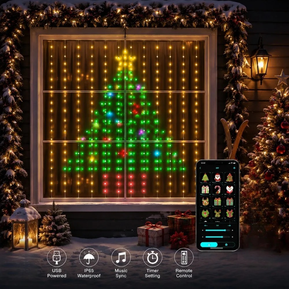 Luces LED de cortina de píxele - Lighting Decor Outdoor reseña y precio