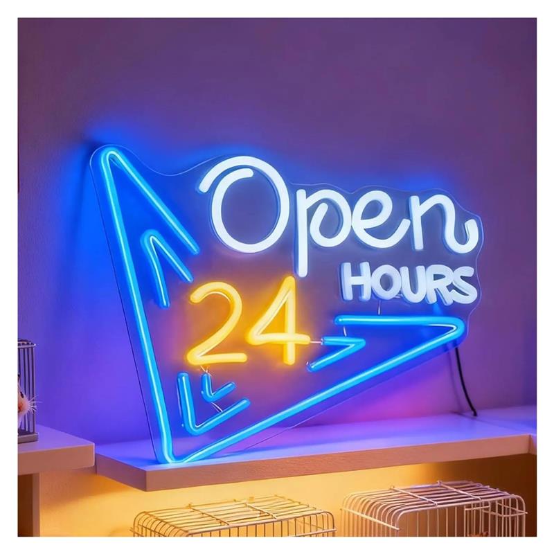 Letrero de neón abierto las 24 - Decor Lighting Opening Hours reseña y precio