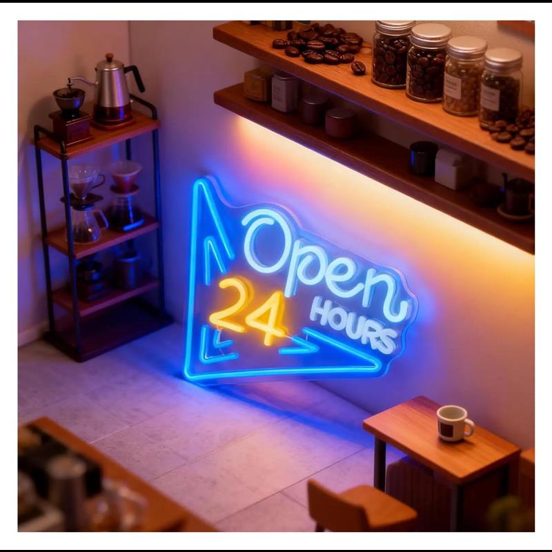 Letrero de neón abierto las 24 - Decor Lighting Opening Hours reseña y precio