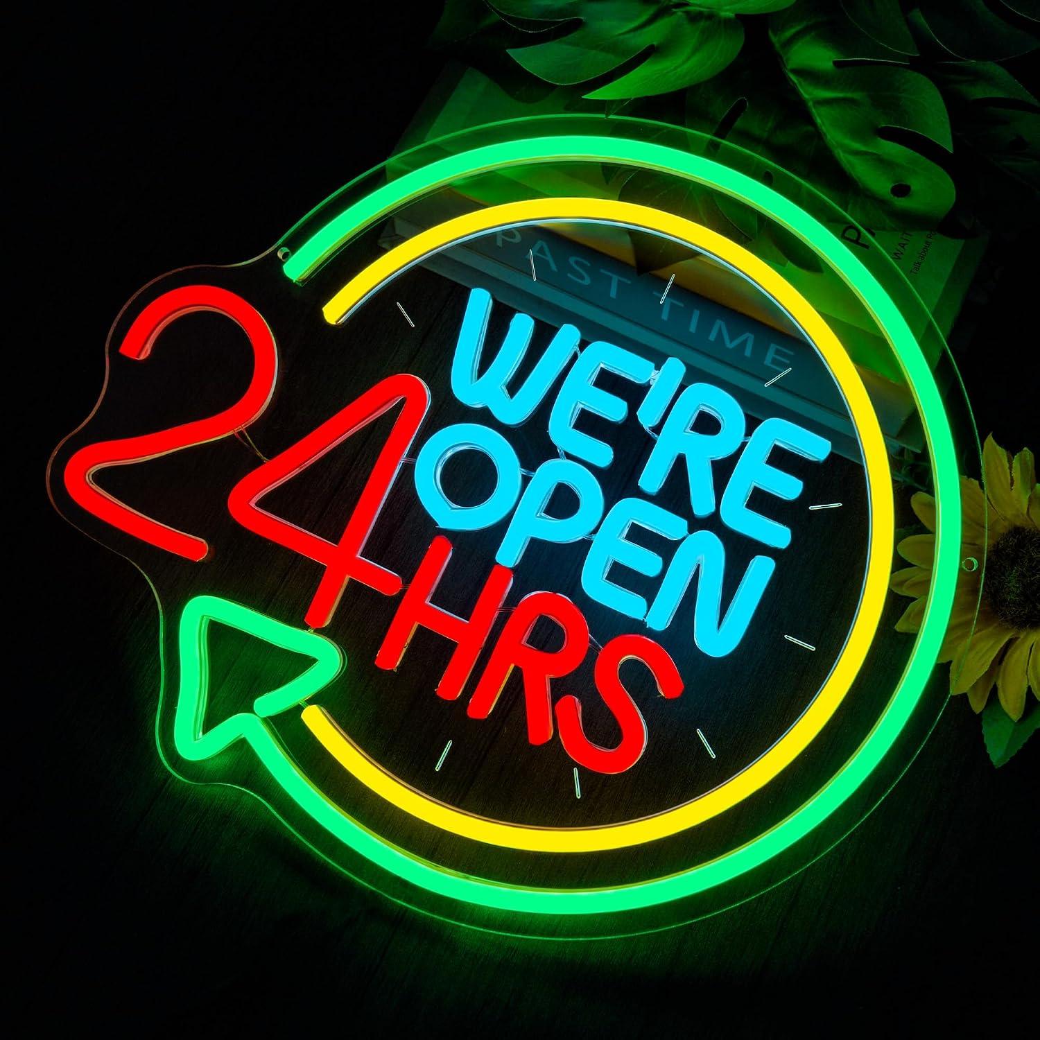 Letrero de neón con luces LED  - Decor Lighting Opening Hours reseña y precio