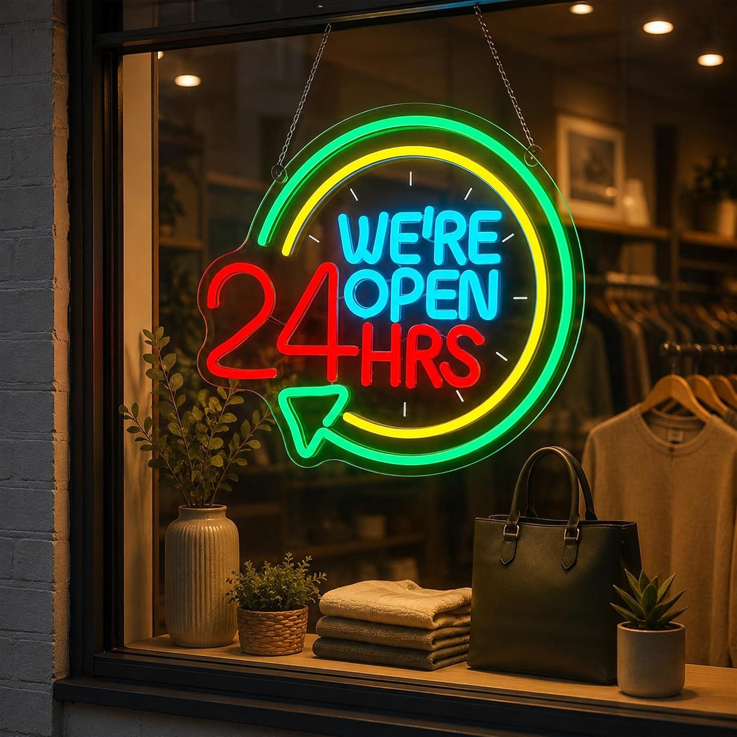 Letrero de neón con luces LED  - Decor Lighting Opening Hours reseña y precio