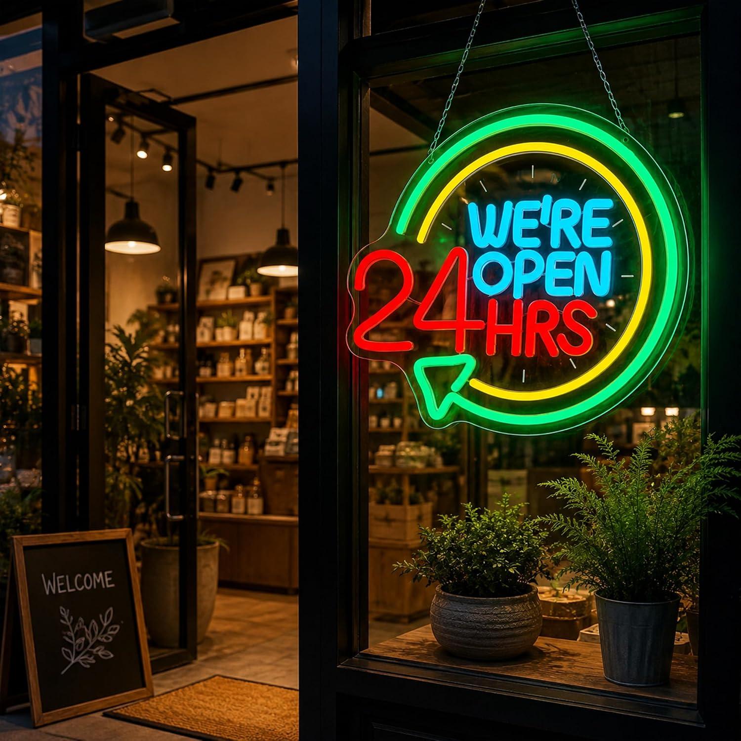Letrero de neón con luces LED  - Decor Lighting Opening Hours reseña y precio