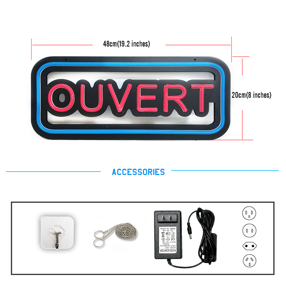 Letrero de neón 'OUVERT' de 48 - Decor Lighting Opening Hours reseña y precio