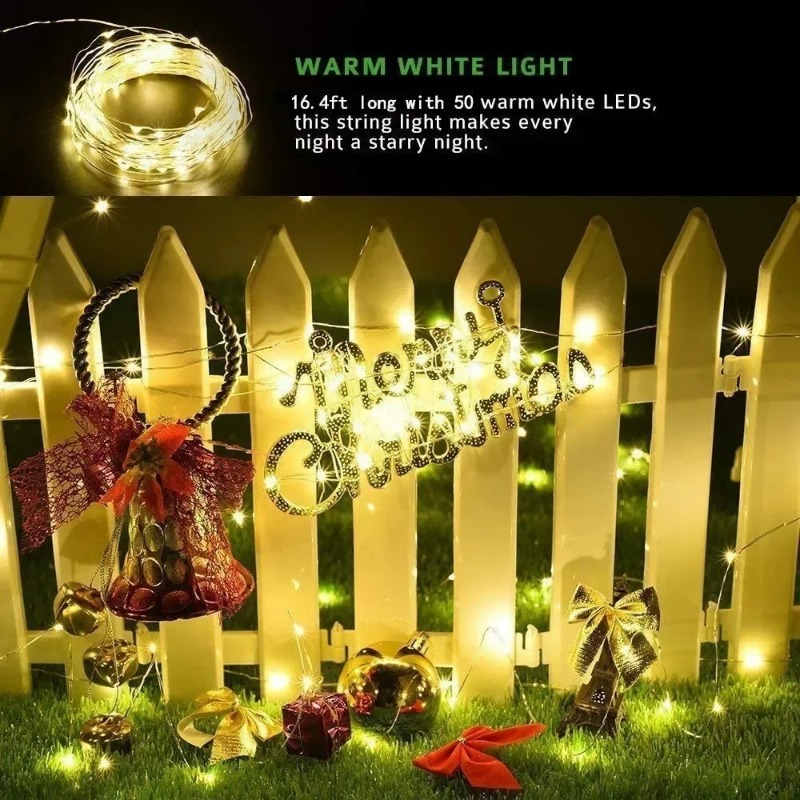 Guirnalda de luces LED solares - Outdoor Lighting Wedding Decor reseña y precio