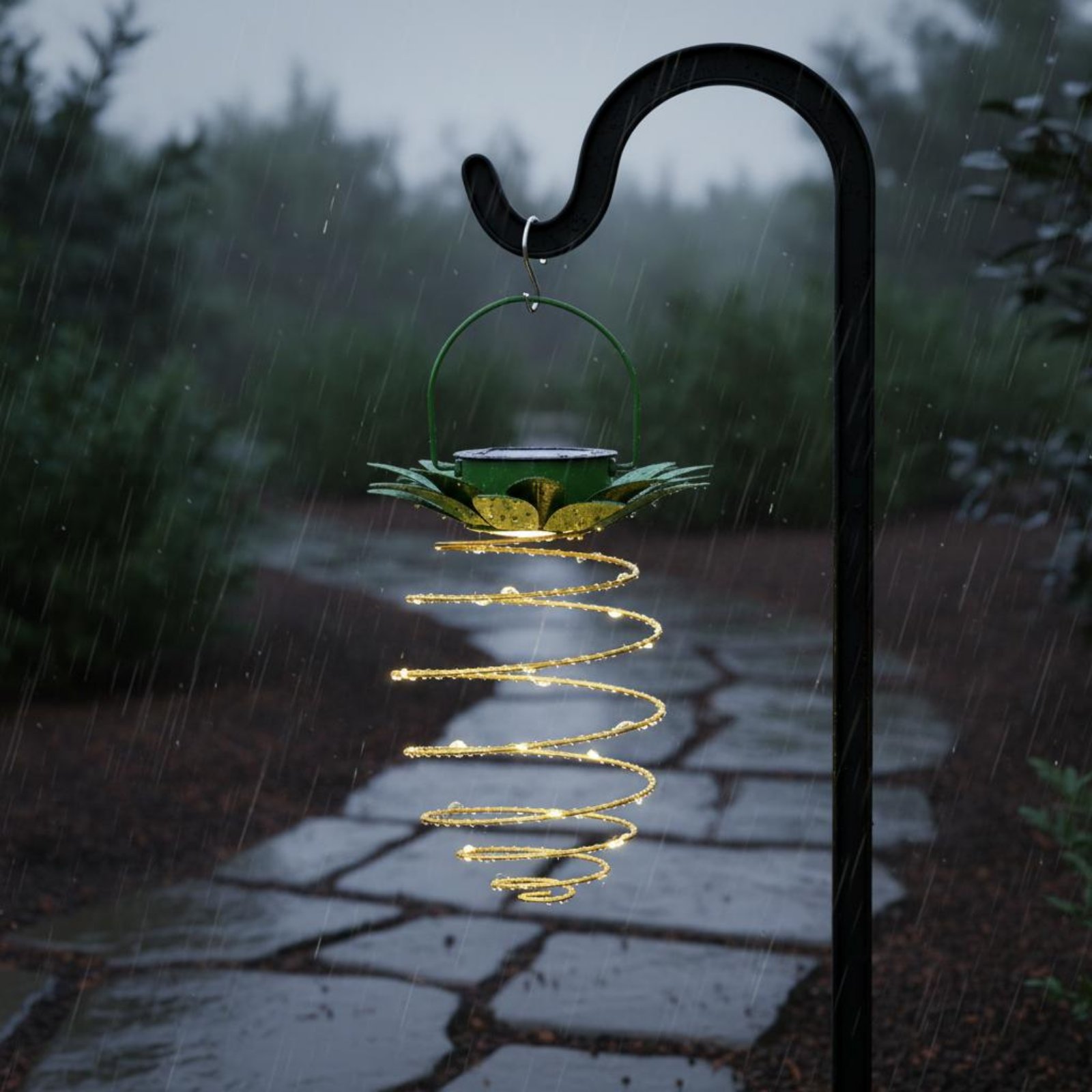 Lámpara solar con forma de piñ - Lighting Decor Outdoor reseña y precio
