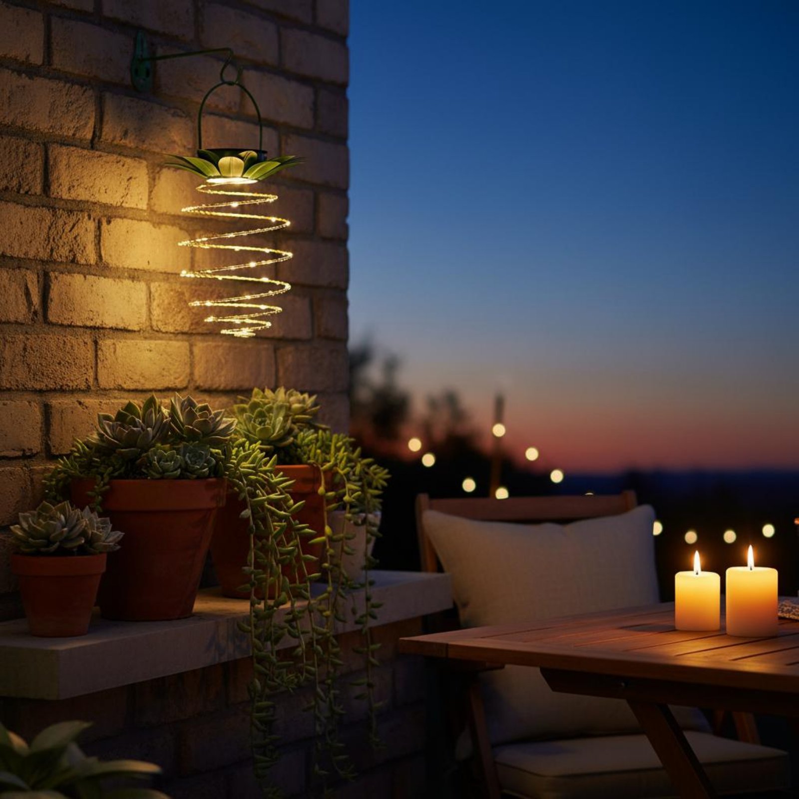 Lámpara solar con forma de piñ - Lighting Decor Outdoor reseña y precio