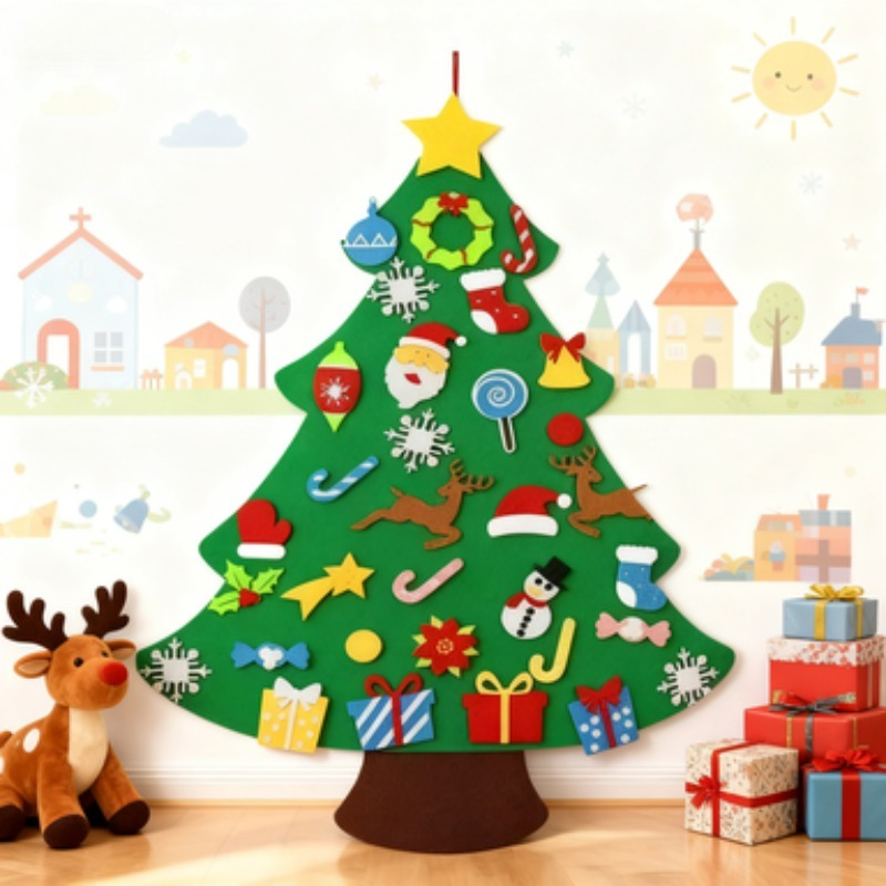 Árbol de Navidad de fieltro de - Wall Decor Lighting Tree reseña y precio