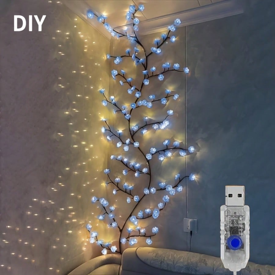 1 unidad de luces LED azules c - Wall Decor Lighting Tree reseña y precio
